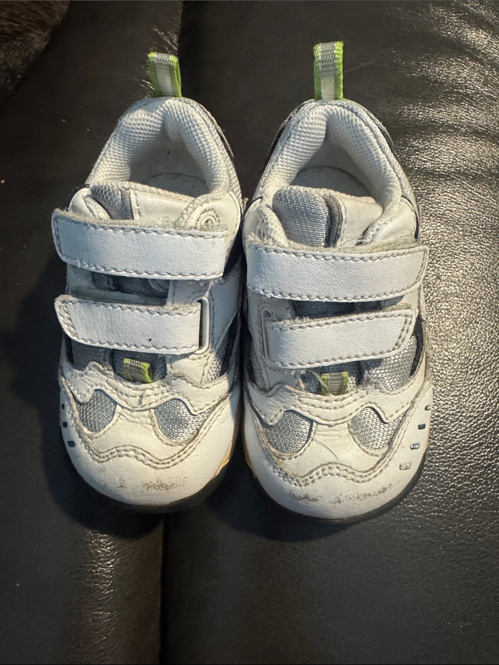 Baby size 4 White and Gray Velcro Sneakers